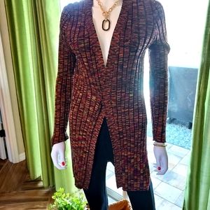 Cable & Gauge Cardigan in a Poly/Rayon Blend Fabric.